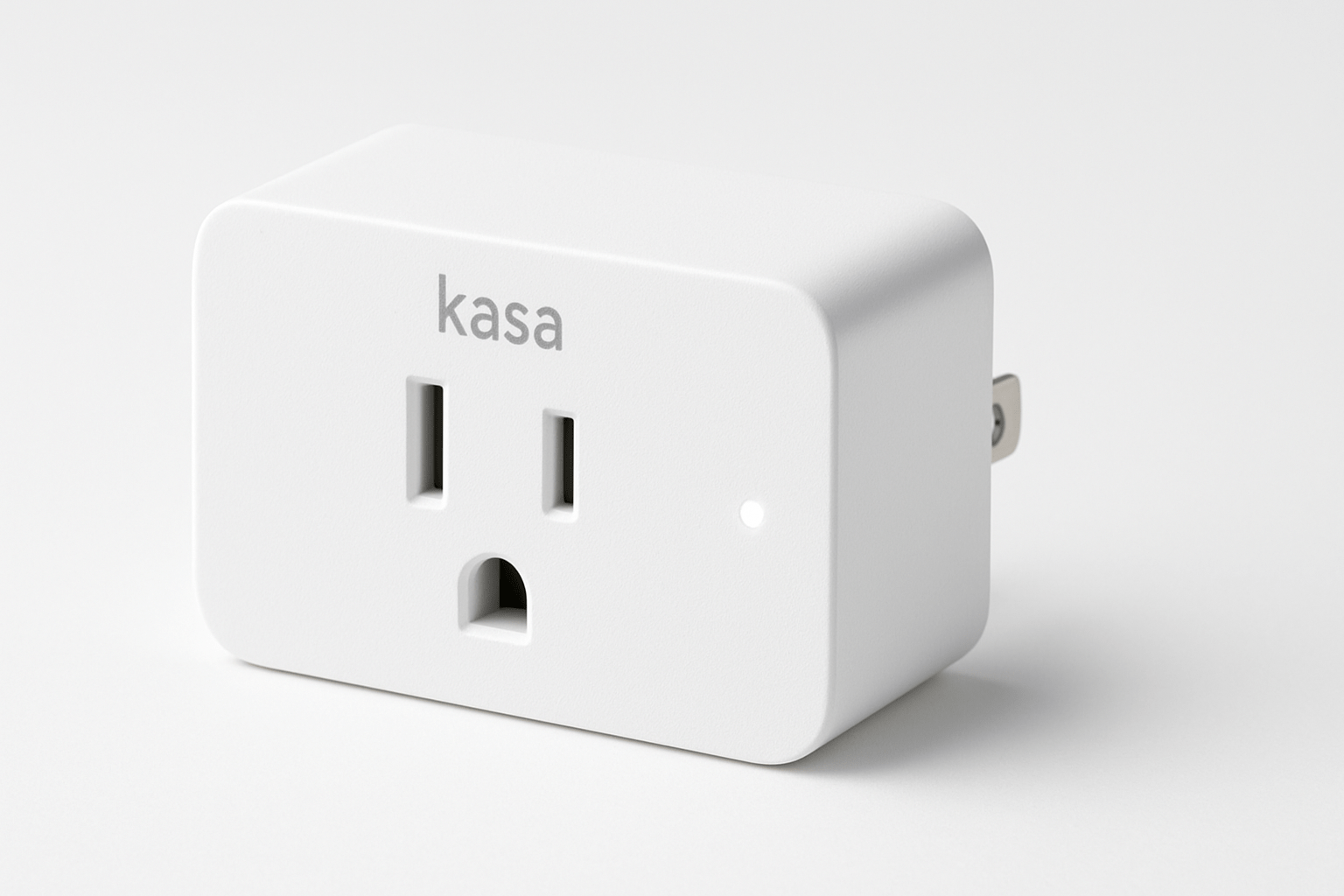 Kasa Smart Plug Mini on a wooden surface, a budget-friendly smart plug for smart home automation.
